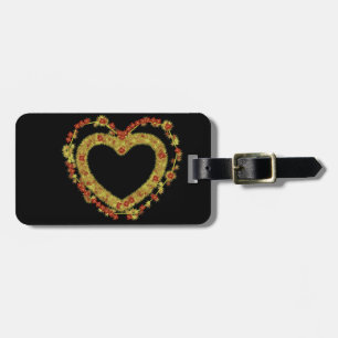 Decorative Floral Heart Luggage Tag