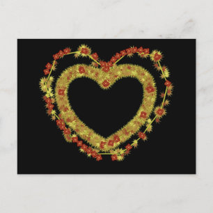 Decorative Floral Heart Postcard