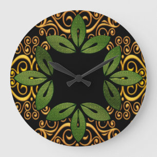 Decorative Floral Leaves Wall Clock