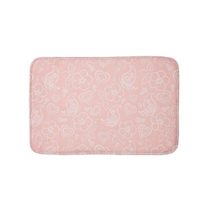 Decorative floral pattern bath mat