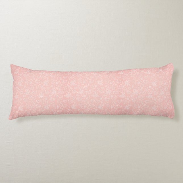 Decorative floral pattern body pillow (Front)