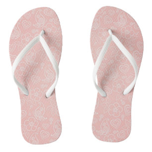Decorative floral pattern flip flops