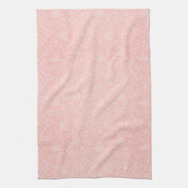 Decorative floral pattern kitchen towel (Vertical)