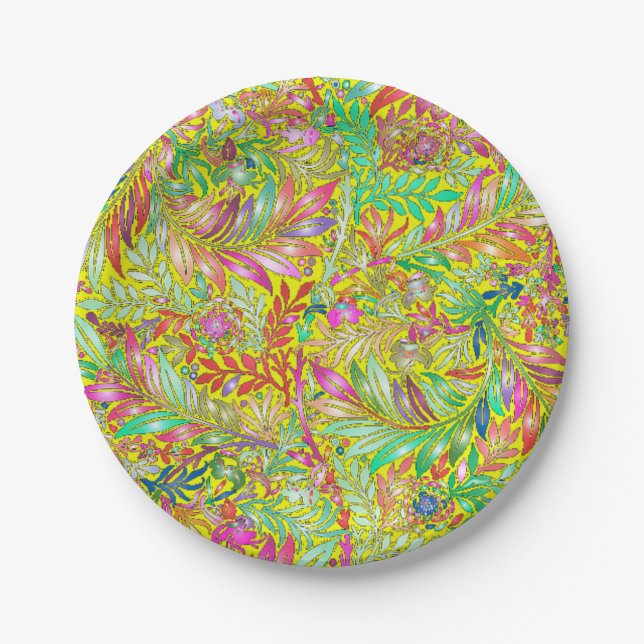 decorative floral pattern paper plate (Front)