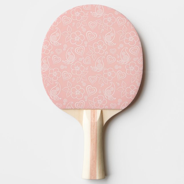 Decorative floral pattern ping pong paddle (Front)