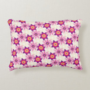 Decorative Floral pattern Pink Purple Astra Modern Accent Pillow