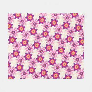 Decorative Floral pattern Pink Purple Astra Modern Fleece Blanket