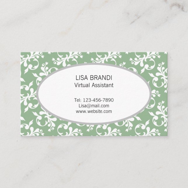 Decorative Floral Pattern Template  Business Card (Front)