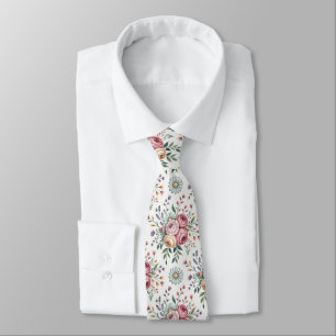 Decorative Floral Pattern Tie