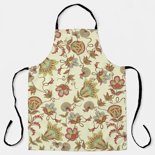 Decorative floral pattern with delicate plants of  apron (Front)