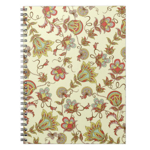 Decorative floral pattern with delicate plants of notebook