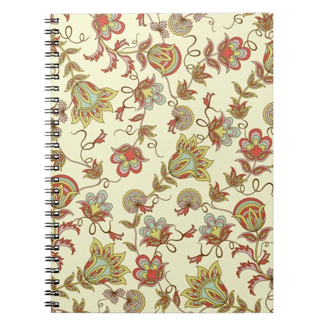 Decorative floral pattern with delicate plants of  notebook (Front)