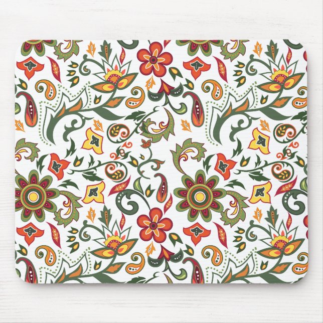 Decorative floral patterns mouse pad (Front)
