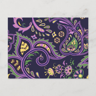 Decorative floral patterns postcard