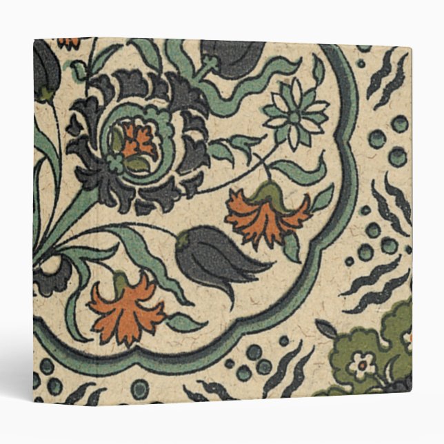 Decorative Floral Persian Tile Design Binder (Front/Spine)