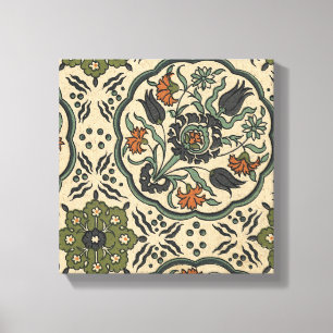 Decorative Floral Persian Tile Design Canvas Print