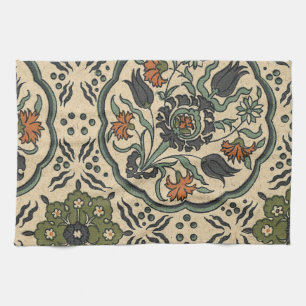 Decorative Floral Persian Tile Design Kitchen Towel