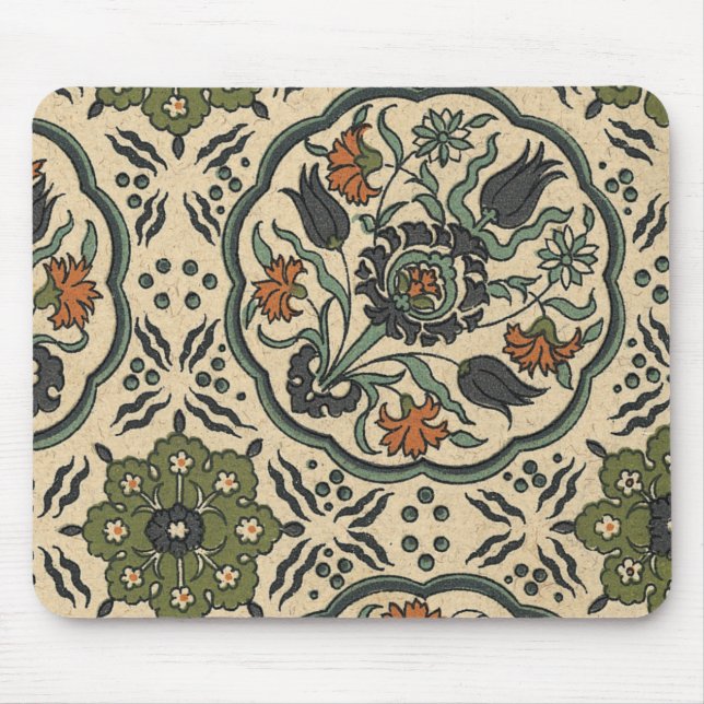 Decorative Floral Persian Tile Design Mouse Pad (Front)