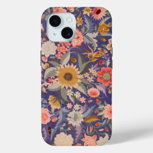 Decorative Floral Print iPhone 15 Case
