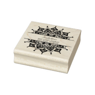Decorative Floral Return Address Rubber Stamp