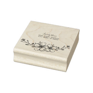 Decorative Floral Rubber Stamp