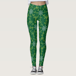 Decorative Floral Seamless Pattern Leggings