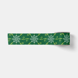 Decorative Floral Seamless Pattern Satin Ribbon
