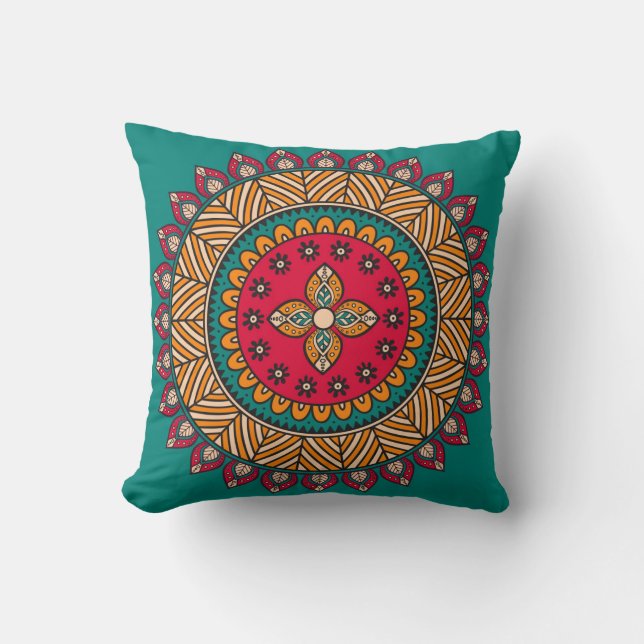 Decorative Floral Throw Pillow (Front)