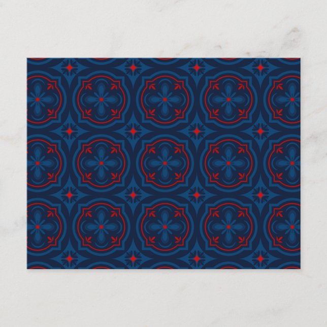 Decorative Floral Tile Pattern Enclosure Card (Front)