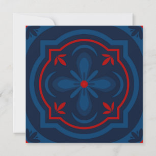 Decorative Floral Tile Pattern Holiday Card
