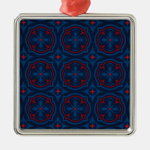 Decorative Floral Tile Pattern Metal Ornament