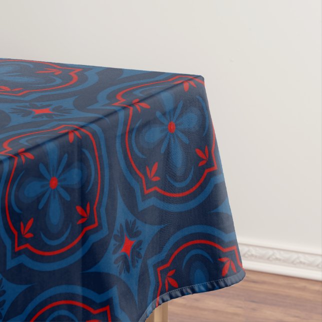 Decorative Floral Tile Pattern Tablecloth (In Situ)