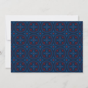 Decorative floral tiles pattern holiday card