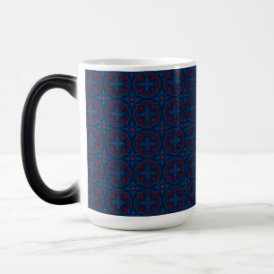 Decorative floral tiles pattern magic mug
