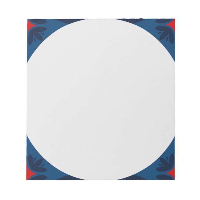 Decorative floral tiles pattern  notepad (Front)