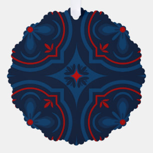 Decorative floral tiles pattern ornament card