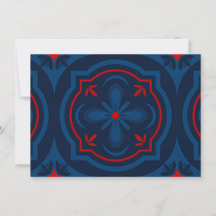 Decorative floral tiles pattern  thank you card