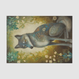 Decorative Floral Wolf Tissue Paper