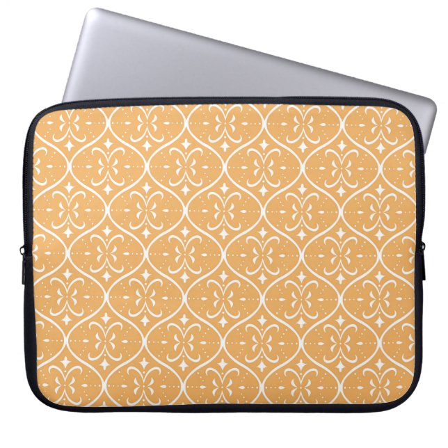 Decorative flourish seamless pattern, oriental bac laptop sleeve (Front)