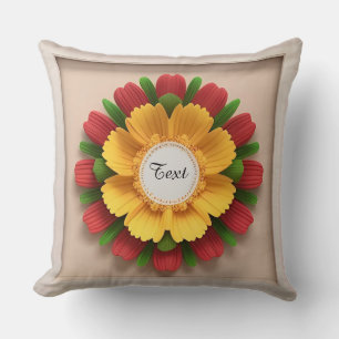Decorative Flower Frame Throw Pillow