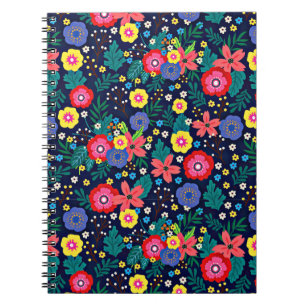 Decorative Flowers And Leaves Pattern-48675 Notebook