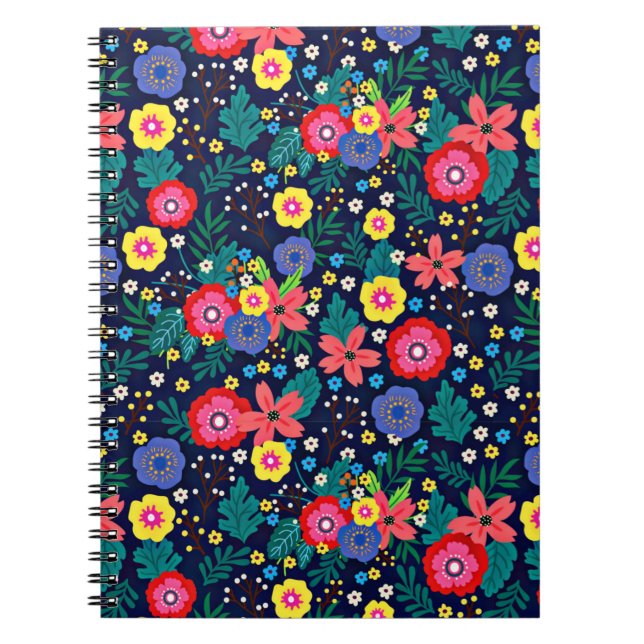 Decorative Flowers And Leaves Pattern-48675 Notebook (Front)