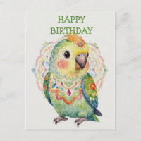 Decorative Folk‑Art Parrot Illustration 
