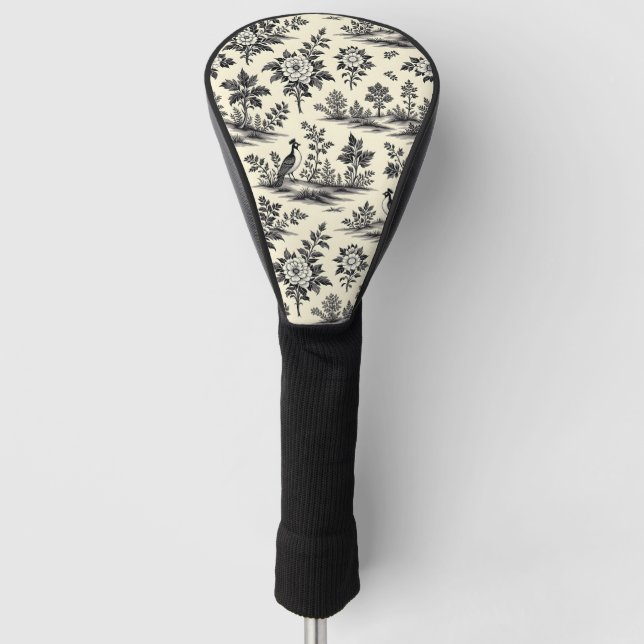 Decorative French toile pattern Golf Head Cover (Front)