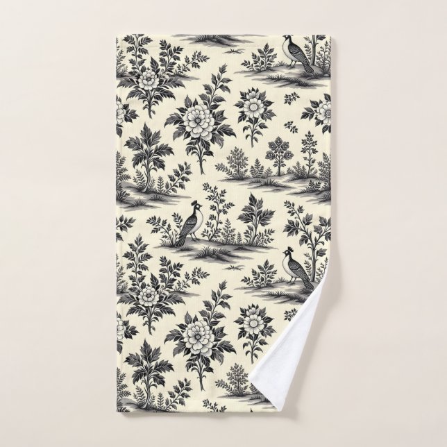 Decorative French toile pattern Hand Towel (Hand Towel)