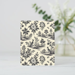 Decorative French toile pattern Postcard