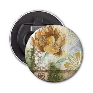 Decorative Fresco Design with Globe Flower Bottle Opener