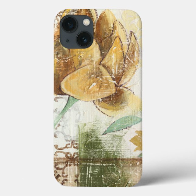 Decorative Fresco Design with Globe Flower Case-Mate iPhone Case (Back)