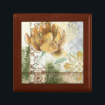 Decorative Fresco Design with Globe Flower Gift Box<br><div class="desc">This decorative fresco design by Megan Meagher features a globe flower. An abstract background surrounds the flower,  creating a surreal vibe that contrasts with the realistic flower.</div>