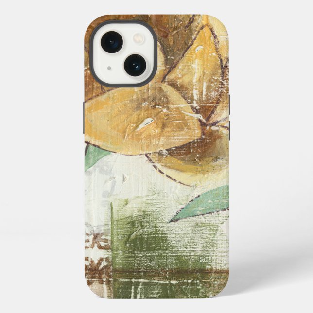 Decorative Fresco Design with Globe Flower iPhone Case (Back)